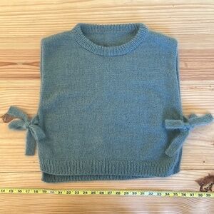 Hand knit mohair slipover vest